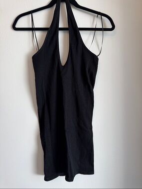Urban Outfitters Black Ribbed Halter Bodycon Dress